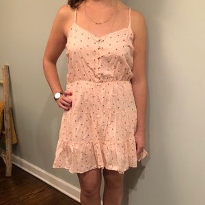 Kina Polka Dot Peach Dress XL Spaghetti Straps